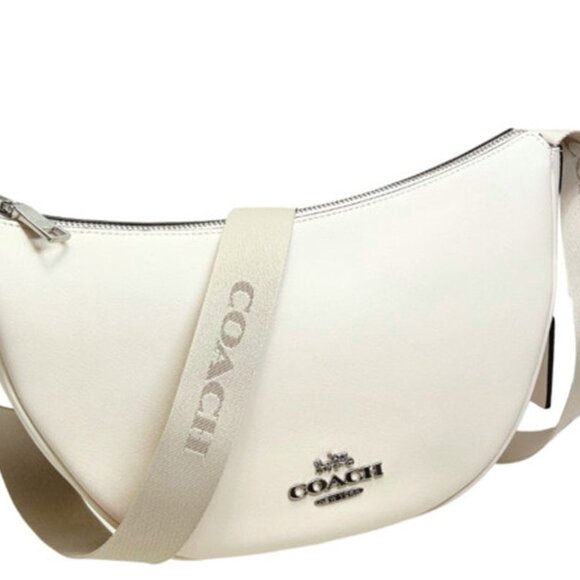 NWT ✅ Coach PACE Smooth Leather Shoulder Bag CT644 CHALK / SILVER⭐ NWT - Picture 1 of 17